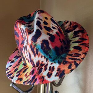 Colorful Leopard Print Fedora